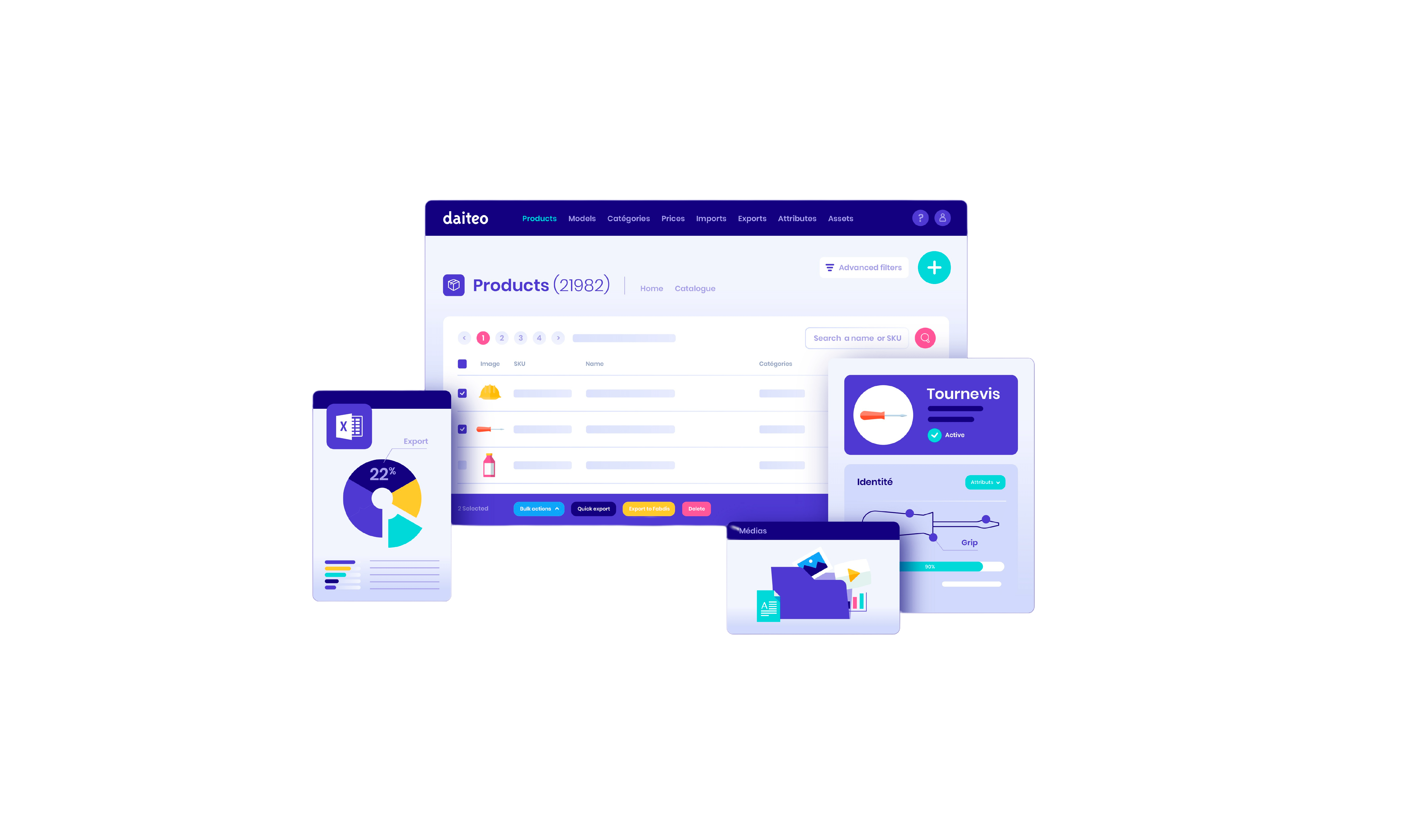 Daiteo facilite la gestion et la diffusion de votre catalogue PIM, FAB-DIS et tarifs